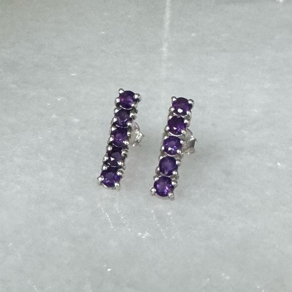 NWOT Tuckernuck Carson Earrings Amethyst Sterling Silver